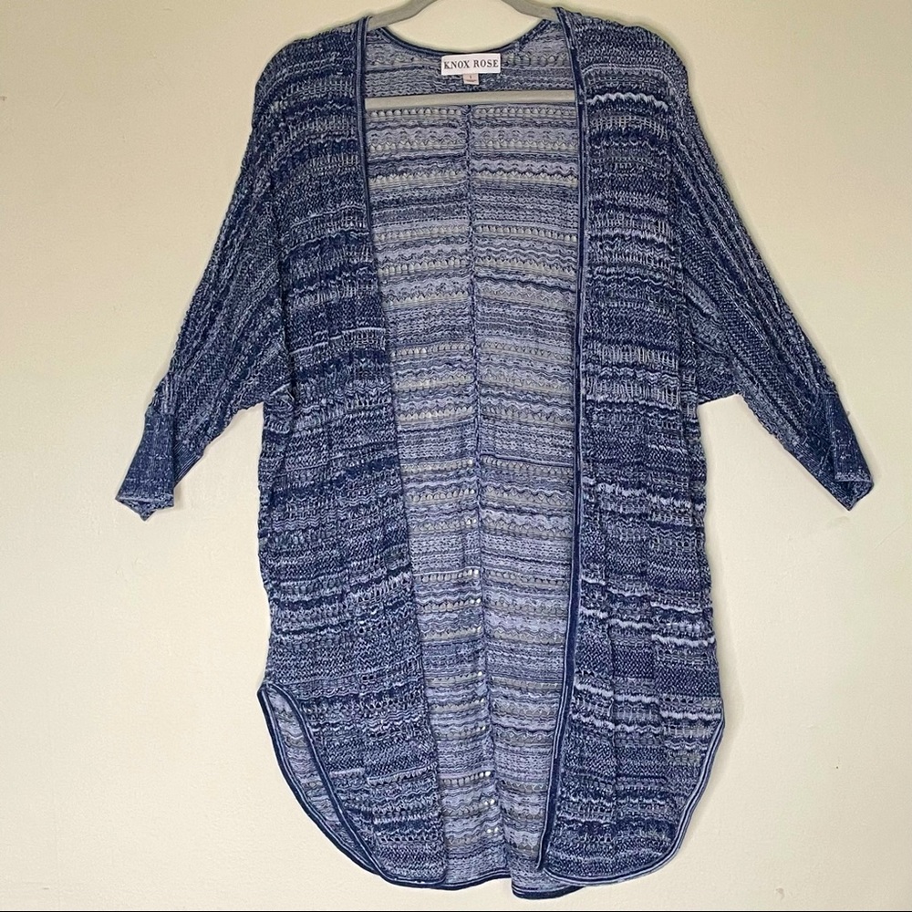 Knox Rose Blue Open Cardigan Size 1X